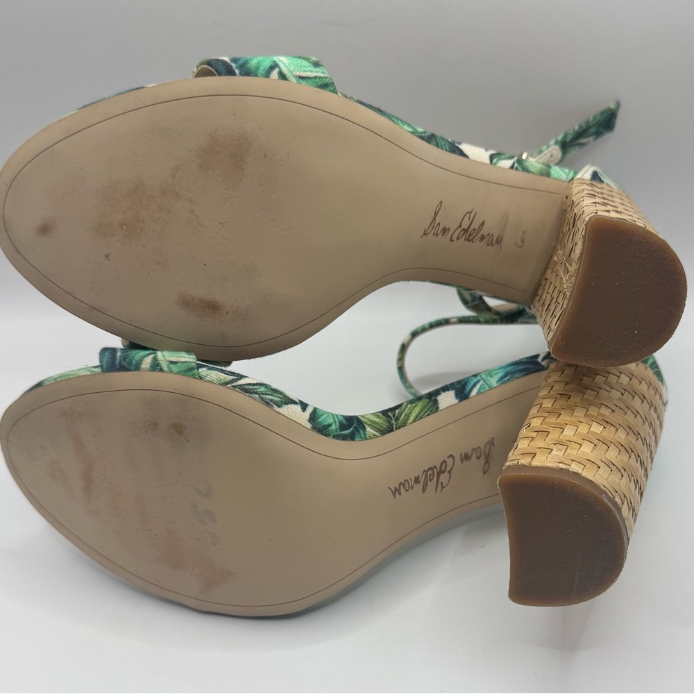 Sam Edelman Tropical Block Heel Sandals with Ankle Strap Size 6.5 - Picture 10 of 11